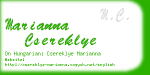 marianna csereklye business card